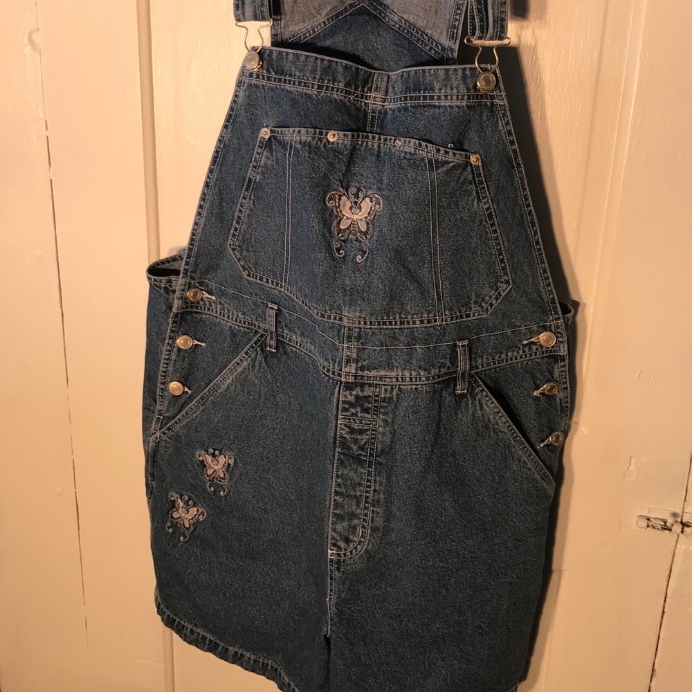 Blue Denim Bib Overalls Jean Shorts 18W